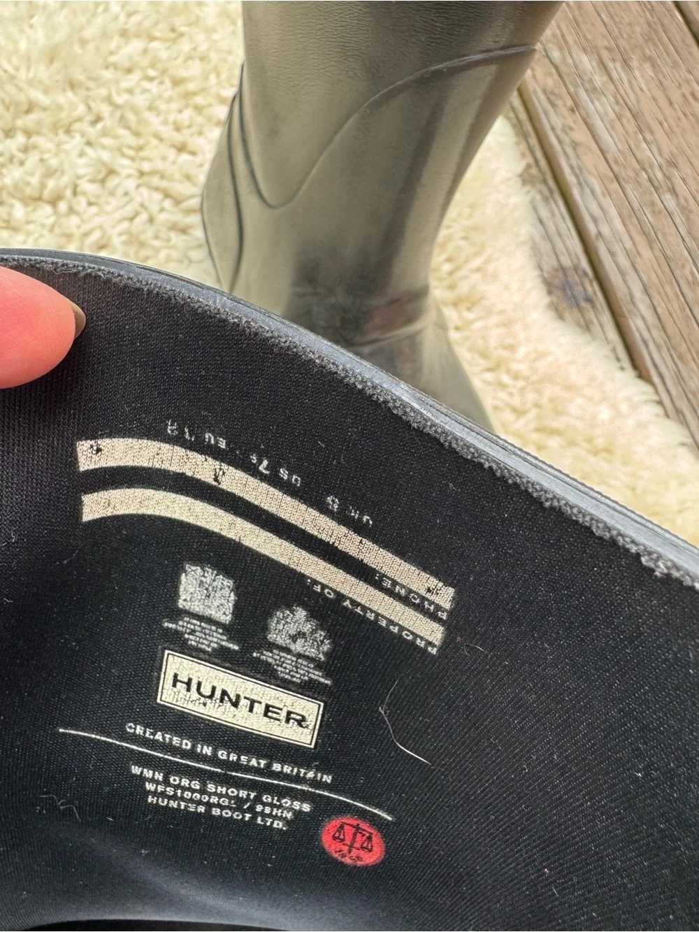 Hunter waterproof rubber